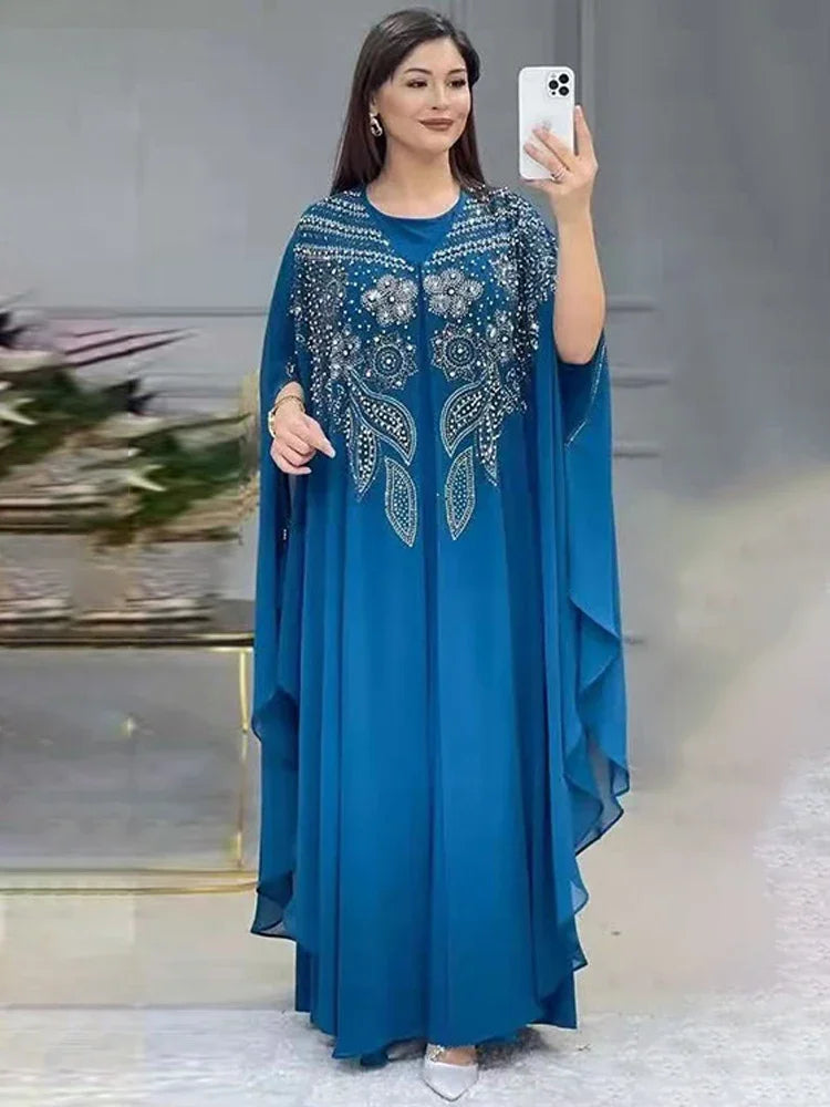 Abayas Für Frauen Dubai Luxus 2024 Chiffon Boubou Muslimischen Mode Kleid Kaftan Marocain Hochzeit Party Anlässe Djellaba Frauen.