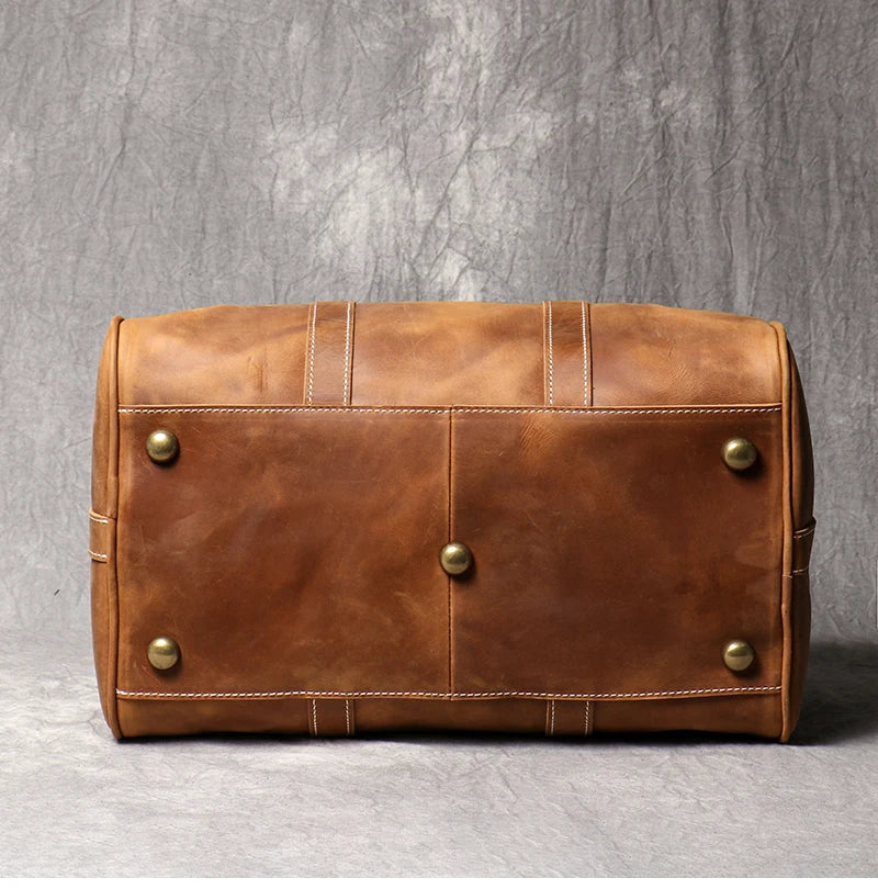 Vintage Herren Rindsleder Business Kurzstrecken tragen Handgepäck taschen große Kapazität Reisetasche einfache Umhängetaschen.