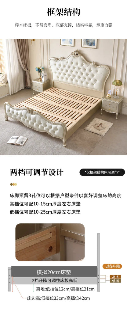 Design Modisches Bett Weißes Licht Luxus Chinesische Prinzessin Ästhetik Minimalistisches Bett Bequeme japanische Muebles-Möbel