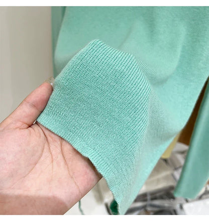 Spring  Basic O-Neck Slim T-Shirt Women Solid Multi Color All-Match Trend Casual Top Screw Knit Long Sleeve Elastic Office Lady