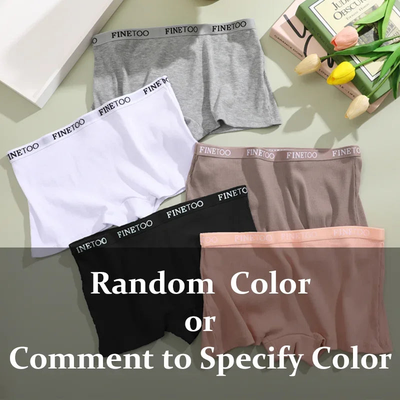 4Pcs Women Cotton Boxers Underwear Seamless Ice Silk Shorts Solid Color Ladies Soft Boyshorts Plus Size Cotton Boxers M/L/XL.