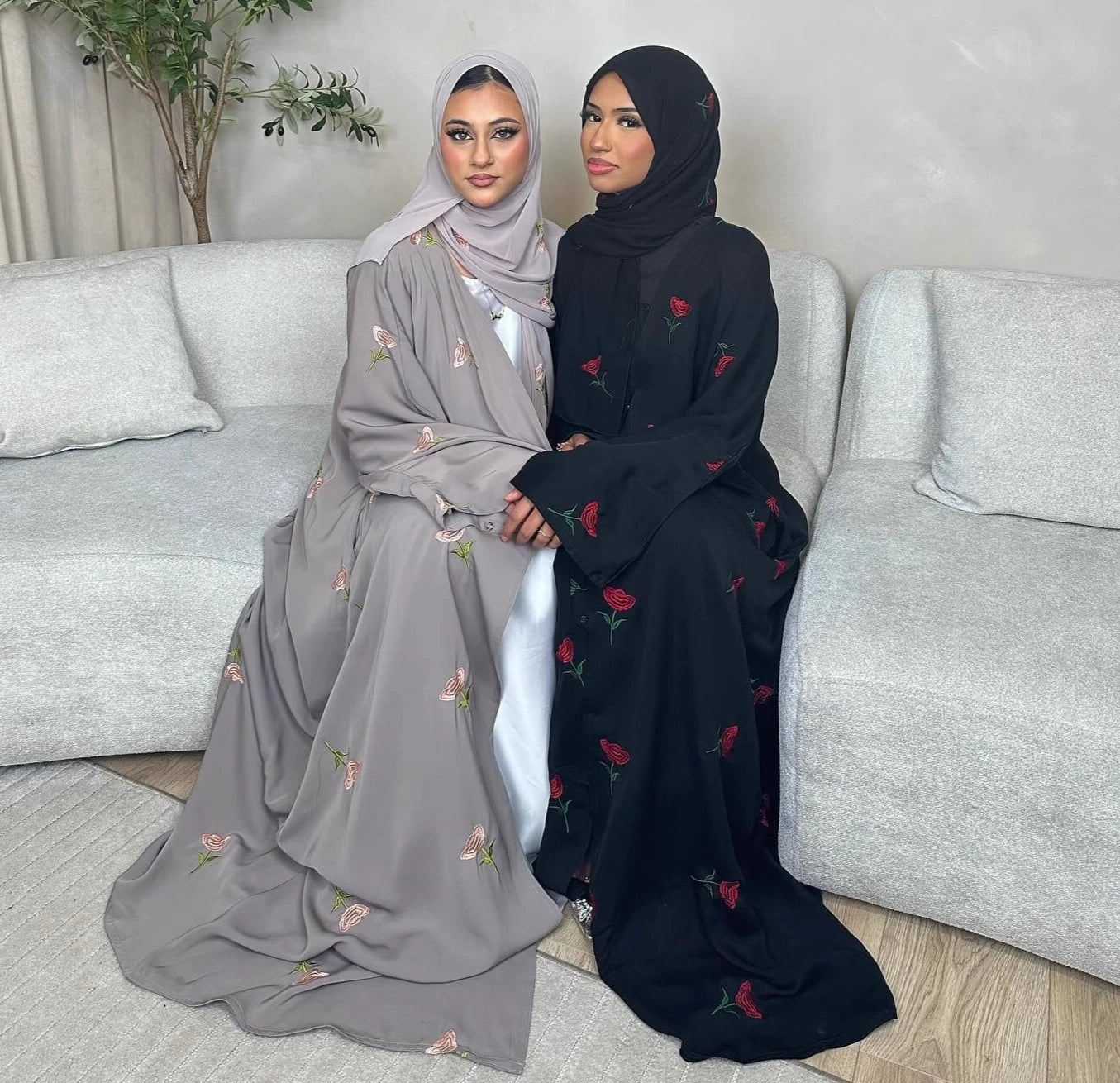 Eid 2025 New Embroideried Abaya Kimono Dubai Luxury Cardigan Muslim Party Kaftan Robe Abayas for Women Turkish Islamic Clothing.