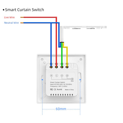 AVATTO Tuya WiFi Smart Licht Schalter Motorisierte Jalousien Shutter Vorhang Schalter Touch Glas Schalter Funktioniert Mit Alexa Google Hause.
