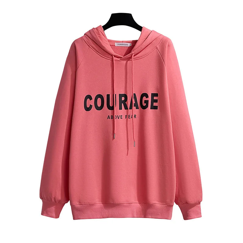 175 kg Plus Size Damen Büste 170 Frühling Herbst Lose Brief Kapuzenpullover Sweatshirt Schwarz Rot Weiß 4XL 5XL 6XL 7XL 8XL 9XL