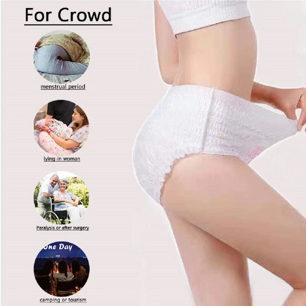 20Pcs=2packs Disposable Menstrual Pants Women Sanitary Pad Plus Size Period Panties Leakproof Menstrual Sleeping Pants.