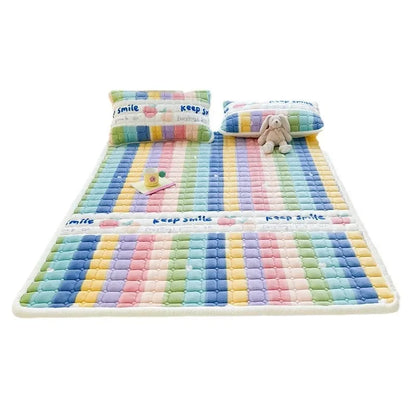 Winter Soft Thick Flannel Mattress Toppers Dormitory Single Double Bedspread Warm Bed Sheets Mattress Cover Fold Tatami Thin Mat.