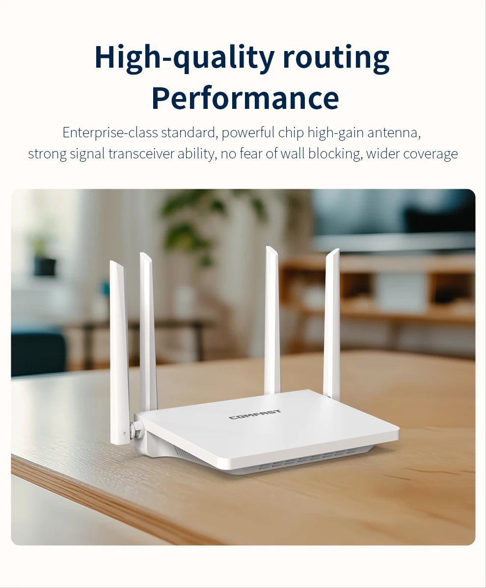 Comfast AX3000 Mesh Wifi 6 Router 3000Mbps Dual Band 2.4/5GHz Gigabit WIFI6 Router 802.11AX MU-MIMO EasyMesh Signal Range Router.