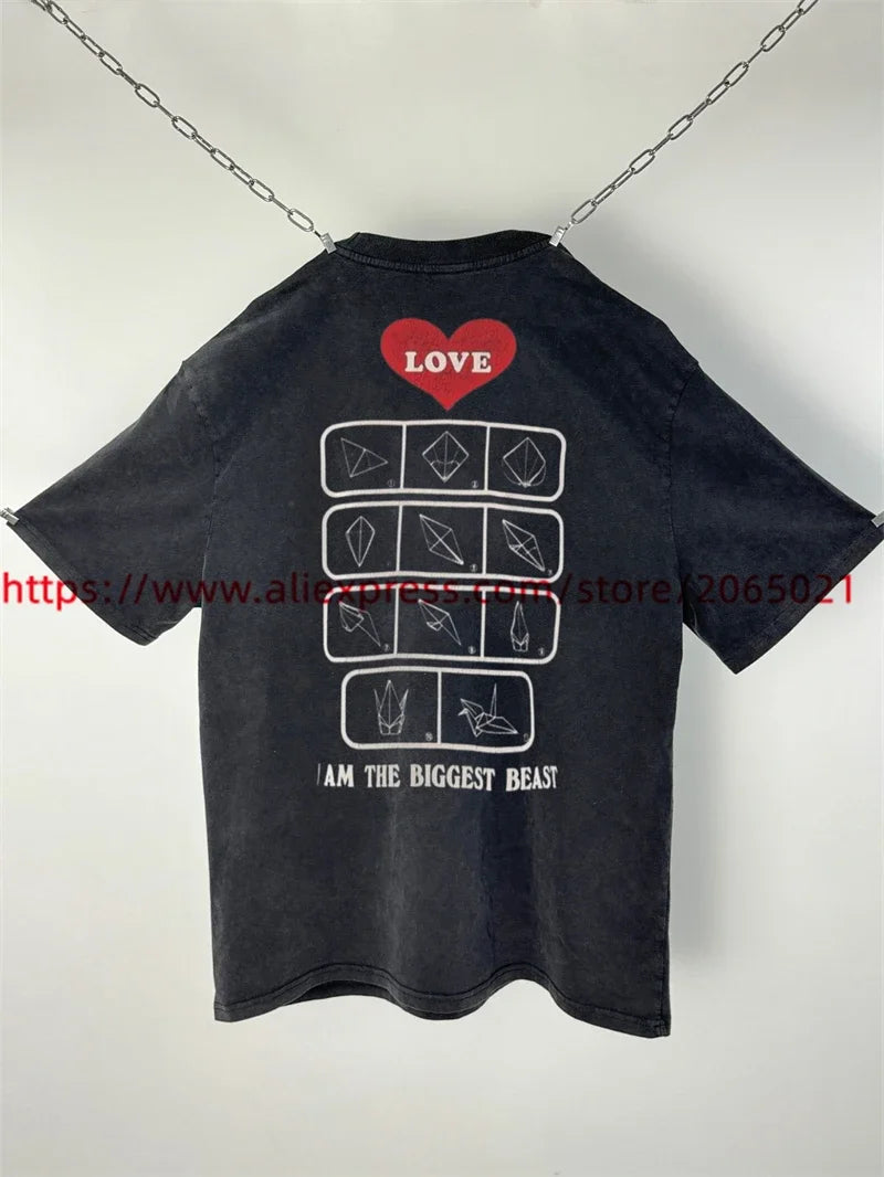 SAINT Vintage NIN Nine-inch Nail T-Shirts Best Quality Vintage Washed T Shirt Tee Tops