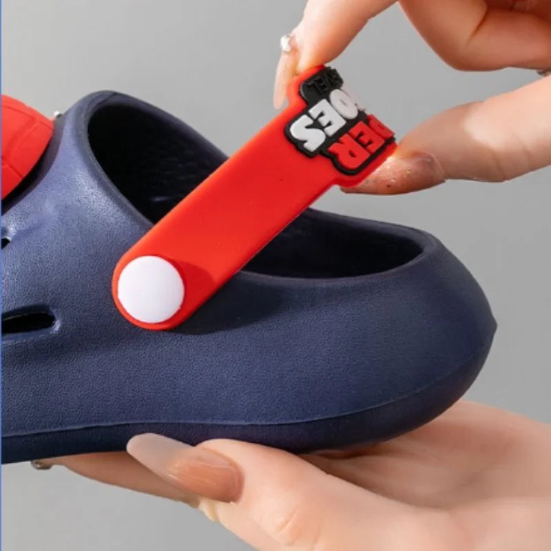 Disney Children'S Hole Sandals Boys Summer Home Slipper Cartoon Spider-Man Slipper Children'S Gifts Beach Shoes Size 18-29.