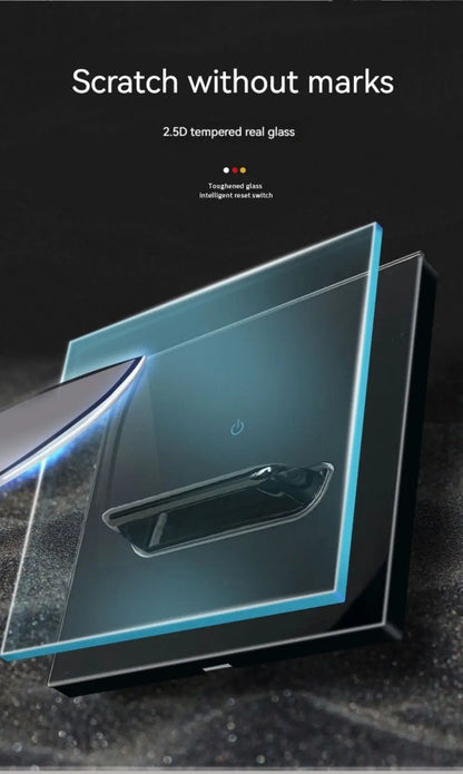 Glasscheibe Wand schalter LED europäische 16a Steckdose Retro Kippschalter eu uk Standard 2-Wege-Buchse 1-4gang USB Home Dekoration.