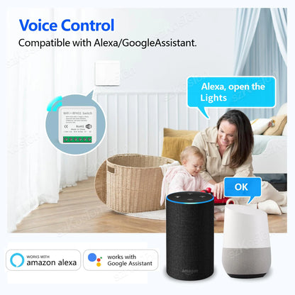RF433 WiFi Smart Switch Tuya 16A Home Mini Relais Empfänger DIY Licht Schalter Automatisierung Controller Stimme Funktioniert mit Alexa Google.