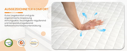 Good Nite Kaltschaummatratze H2 & H3, Öko-Tex zertifiziert, 18cm hoch, 5-Zonen ergonomisch, orthopädisch, atmungsaktiver Bezug