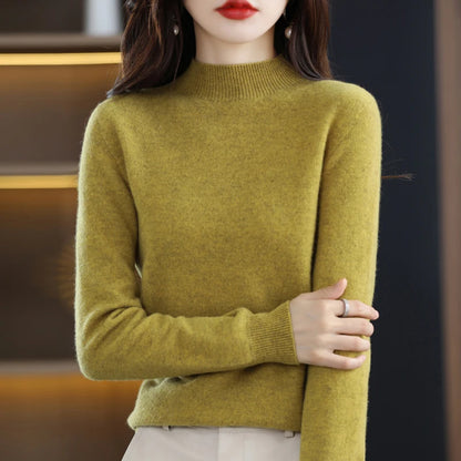 2025 Women's Casual Knit Tops Half-neck Pullover In Autumn And Winter New Cashmere Sweater Women's Coat 19 Colors