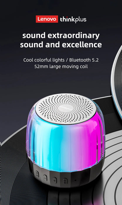 Original Lenovo K3 Plus Wireless Bluetooth Speaker Portable Music Player Cool RGB SoundBox Low Latency HiFi Stereo Loudspeaker.