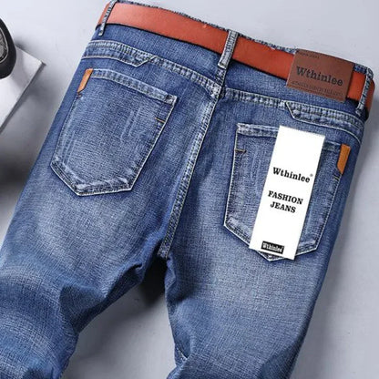 Luxury Men High Quality Pants Clothing Men Classic Business Casual Jeans 2025 New Male Fashion Blue Slim Stretch Denim Trousers.