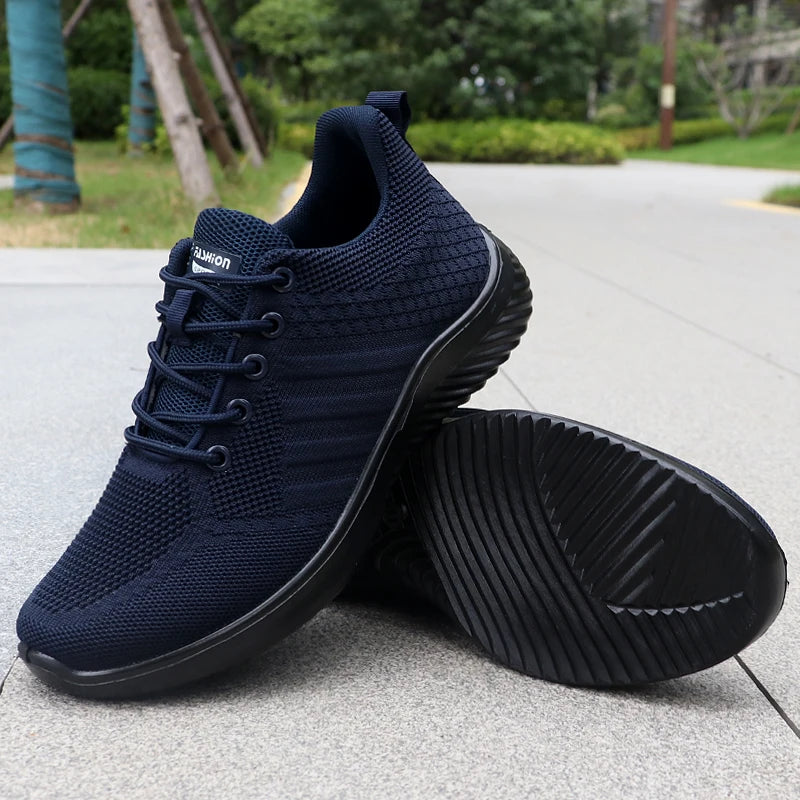 Men's Solid Lace-Up Casual Shoes, Lightweight Outdoor Sports Shoes Suitable for All Seasons Training and Exercise, Lightweight, Breathable and Non-Slip, Ideal for Leisure Walking Enthusiasts.