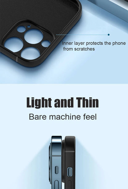 Luxury Black Silicone Matte Phone Case For iPhone 16 15 14 11 12 13 Pro Max 15 Plus 12 Mini 16E Xr X Xs Max Back Cover Soft Case.