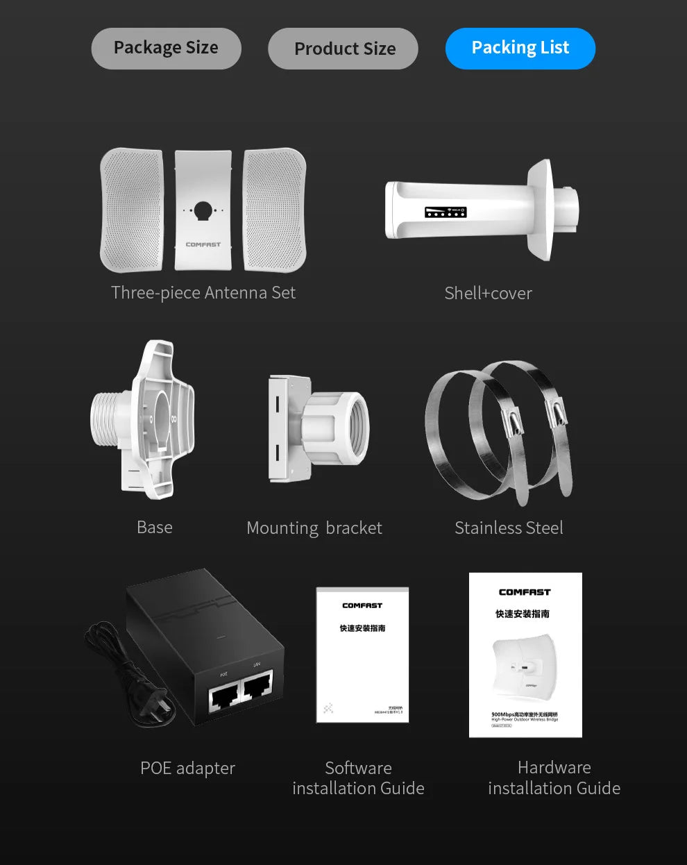 COMFAST 5.8G 900Mbps Outdoor CPE WiFi Router 1-11KM long range Extender High Power WI-FI Wireless Bridge AP/Repeater/Amplifier.