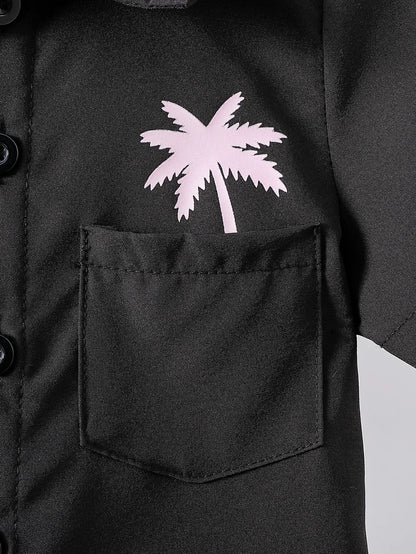 Solides, kurzärmliges T-Shirt und Shorts für Kleinkinder im neuen Sommerstil für Jungen, lässiges 2-teiliges Urlaubsset.