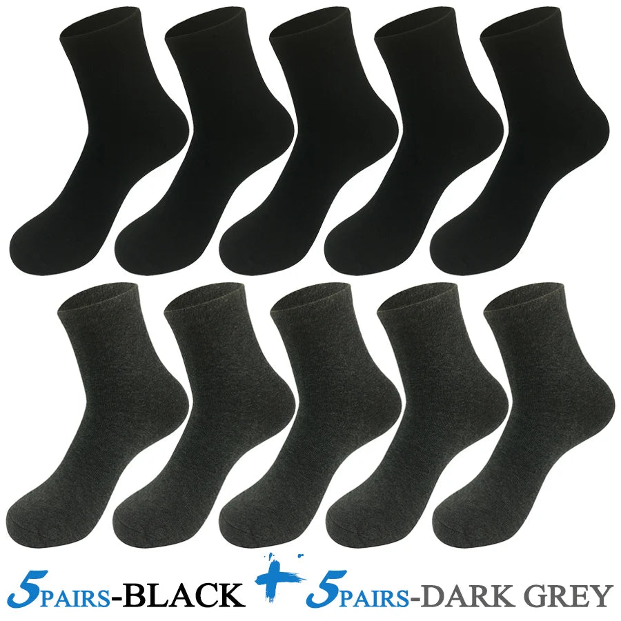 5 Pairs/Lot Socks Men Cotton Dress Wedding Black Grey White Brand Fashion Meias Male Breathable Casual Long Sock Gift 2024 New.