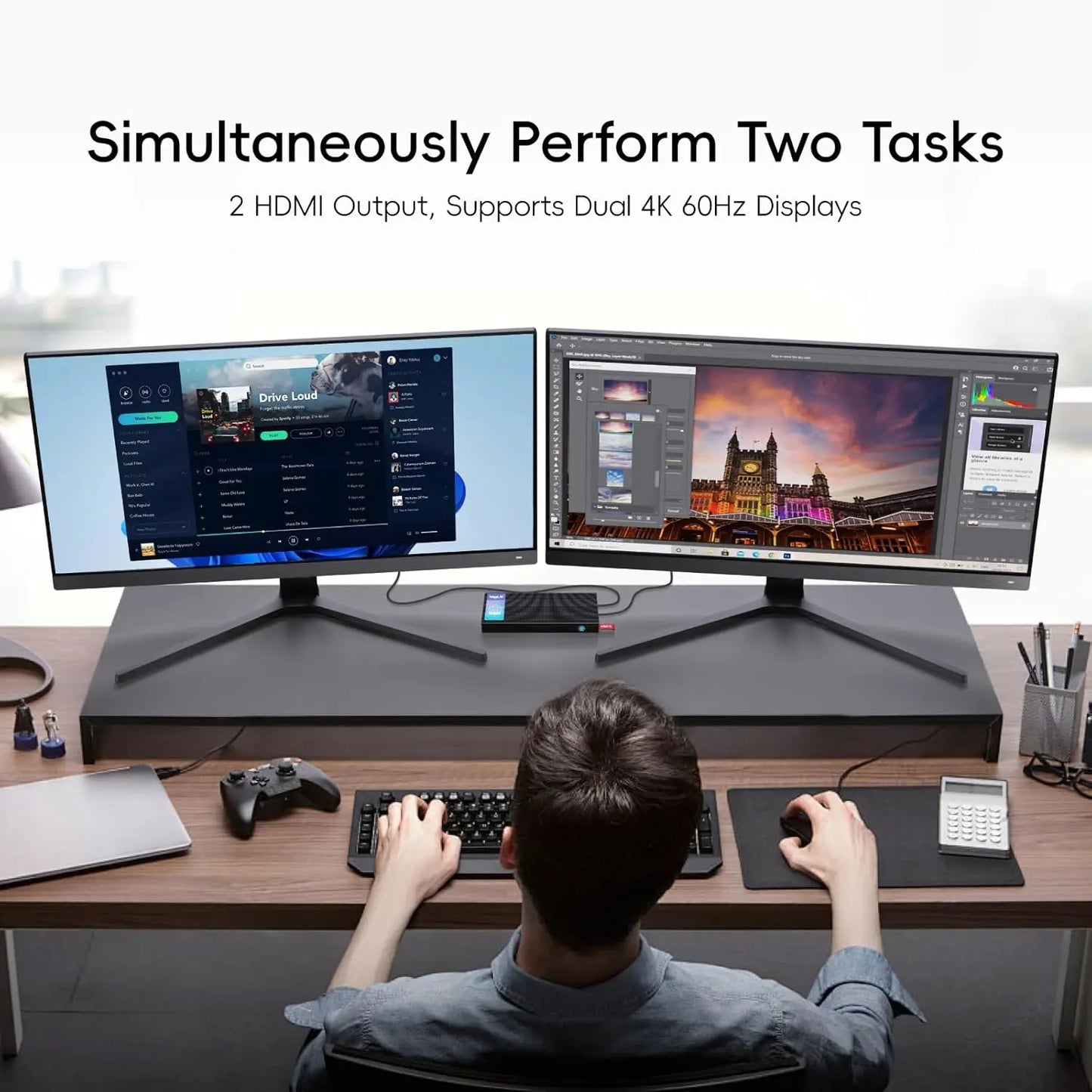 MeLE PCG02 Pro Fanless Mini PC Stick N5105 8GB/256GB, WiFi5 USB PD3.0, Micro Computer Desktop Dual HDMI, Gigabit Ethernet BT5.1.