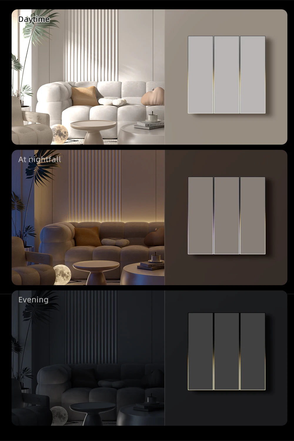 AVATTO Tuya WiFi/ZigBee EU Smart Licht Schalter 1/2/3/4Gang Taste Schalter mit Umgebungs Licht Funktioniert mit Alexa Google Home Alice.