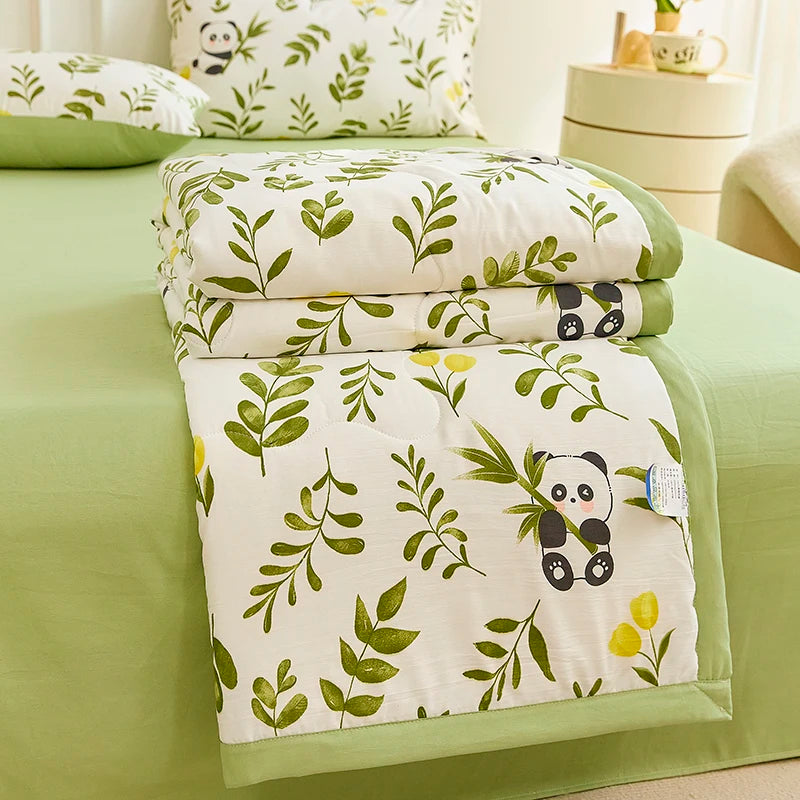 1pc Thin Duvet for Summer Quilt Single/Double/Queen Size Comforter Printed Blanket Home Soft Bedspread edredones (No Pillowcase)
