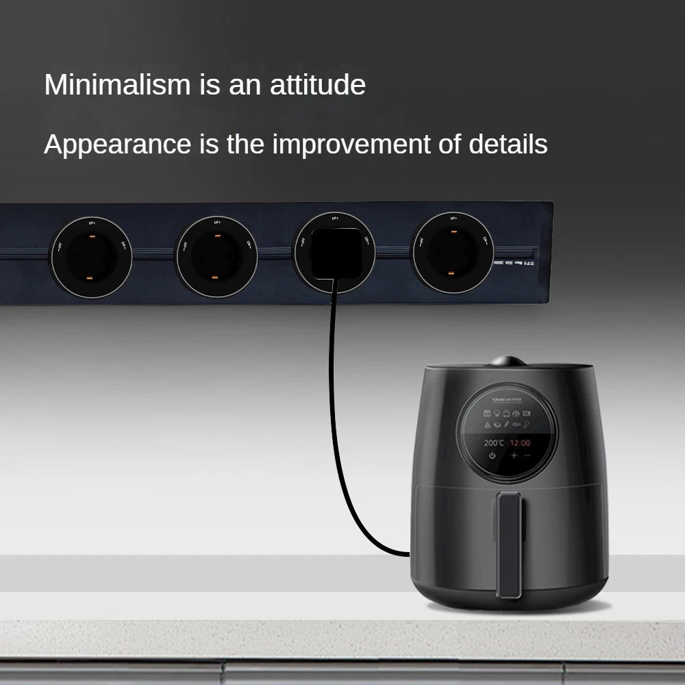 MANLEIKE Schienensteckdose UK EU US-Standardschiene zur Wandmontage, abnehmbarer Universalstecker für Haushaltsgeräte, Leistung 8000 W mit USB-Anschlüssen.