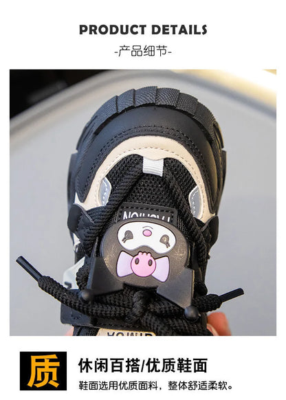 Anime Girls Kuromi Autumn New Board Shoes Sanrio Sports Dad Shoes Children Cartoon Kawaii Comfortable Breathable Casual Shoes.