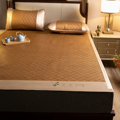 Natural Ice Rattan Mat 90/120/150/180/200cm Cool Summet Mat Mattress Plant Fiber Mat Househould Straw Mats Furniture Protector