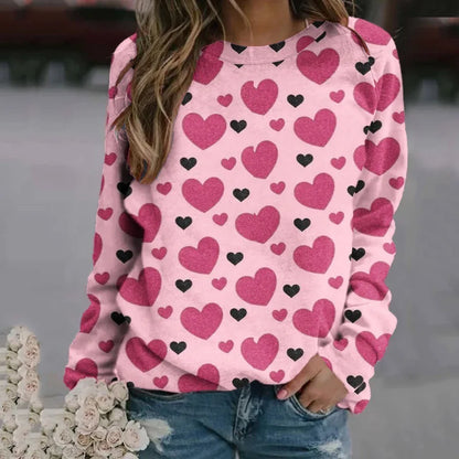 Love Heart Sweatshirts 3D Print Hoodie Women Fashion Streetwear Oversized O-Neck Hoodies Harajuku Woman Pullovers Woman Clothing