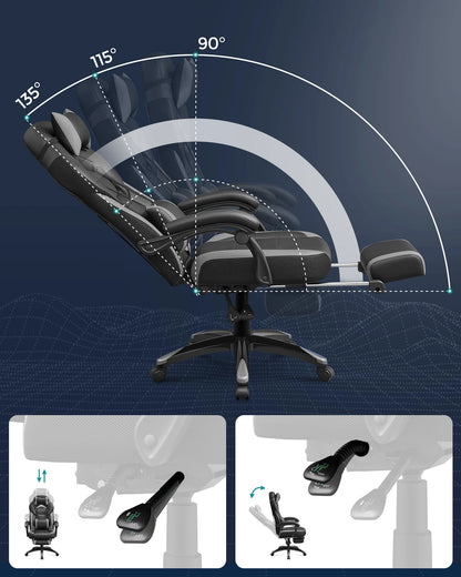 SONGMICS Gaming-Stuhl, Bürostuhl, höhenverstellbar, Home-Office