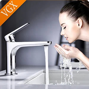 VGX Bathroom Faucets Luxury Gold Basin Mixer Sink Faucet Gourmet Washbasin Tapware Hot Cold Water Tap Brass Chrome Black Grey