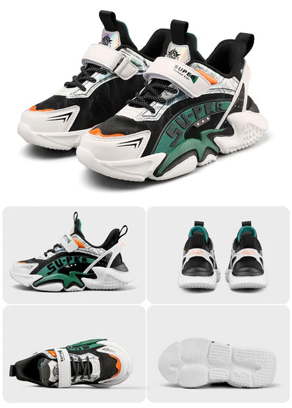 Sport Kids Leather Sneakers Four Season Boys Casual Shoes Non Slip Children Fashion School Walking Running Shoes Size 28-39.