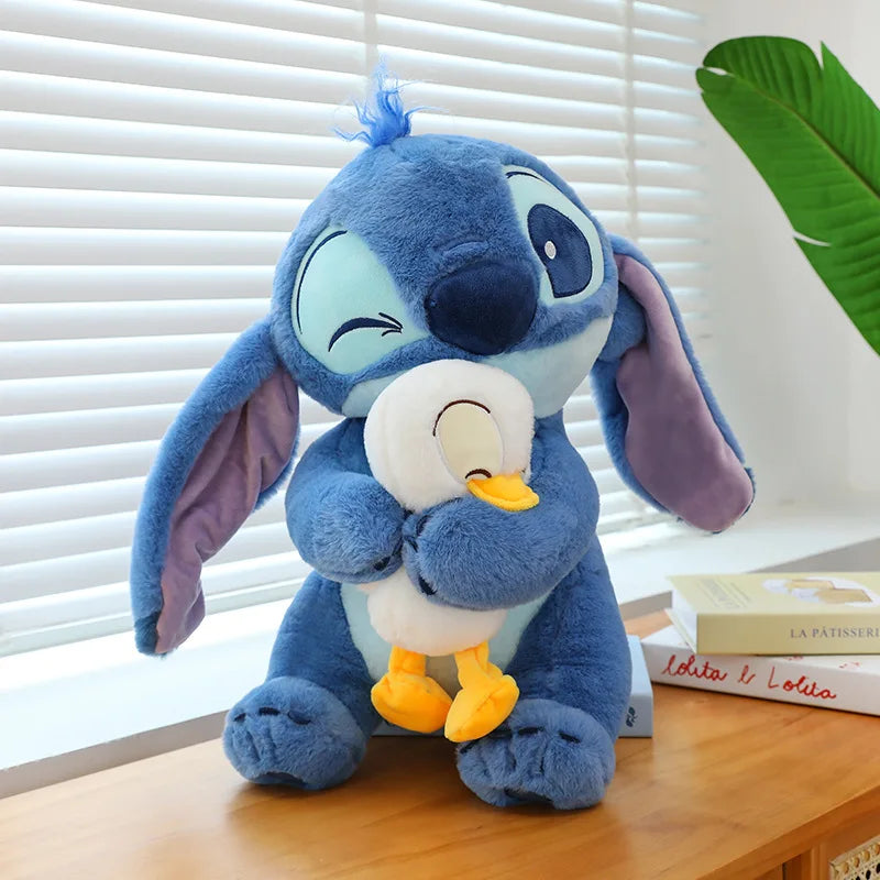 20-40cm Anime Cartoon Pink Angel Series Lilo & Stitch Doll Cute Hug Duck Stitch Plush Toy Soft Stuffed Kawaii Kid Birthday Gift.