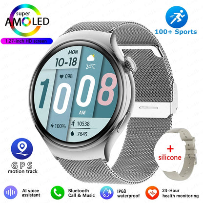 2025New GPS NFC Bluetooth Call Smartwatch Women Watch 4 mini Sports Track Heart Rate Oximetry Monitoring Health Smartwatch Woman