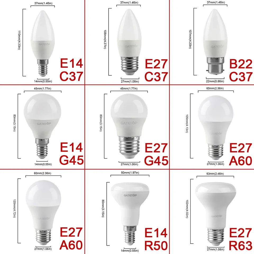 LED-Lampe AC220-240V 15w 9w 24w 18w LED-Lampe Energie spar lampe e14 e27 gu10 Wohnzimmer beleuchtung, kein Flimmern warm weißes Licht.