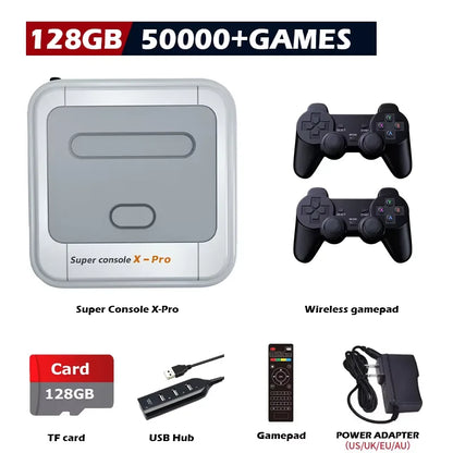 KINHANK Super Console X Pro Retro Game Console Support 50 Emulators 60000 Video Games for DC/MAME/Naomi with Gamepads Kid Gift.