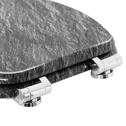 O-förmiger Toilettensitz, verstellbare Scharniere, Toilettendeckel mit Motiv, Soft-Close-Mechanismus für Badezimmer