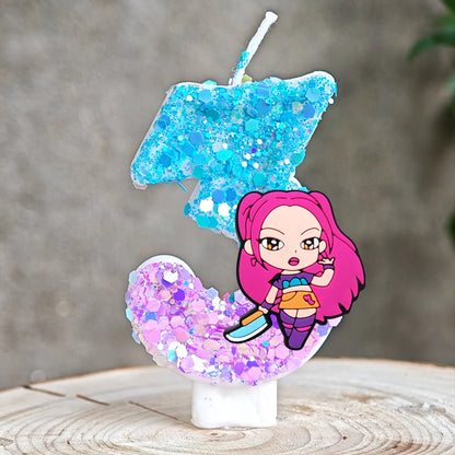 Heißer Kpop Dämon Jäger Thema Kerze 3D Nummer 0-9 Kinder Geburtstag Kuchen Dekoration Baby Dusche Anime Party liefert Geschenke