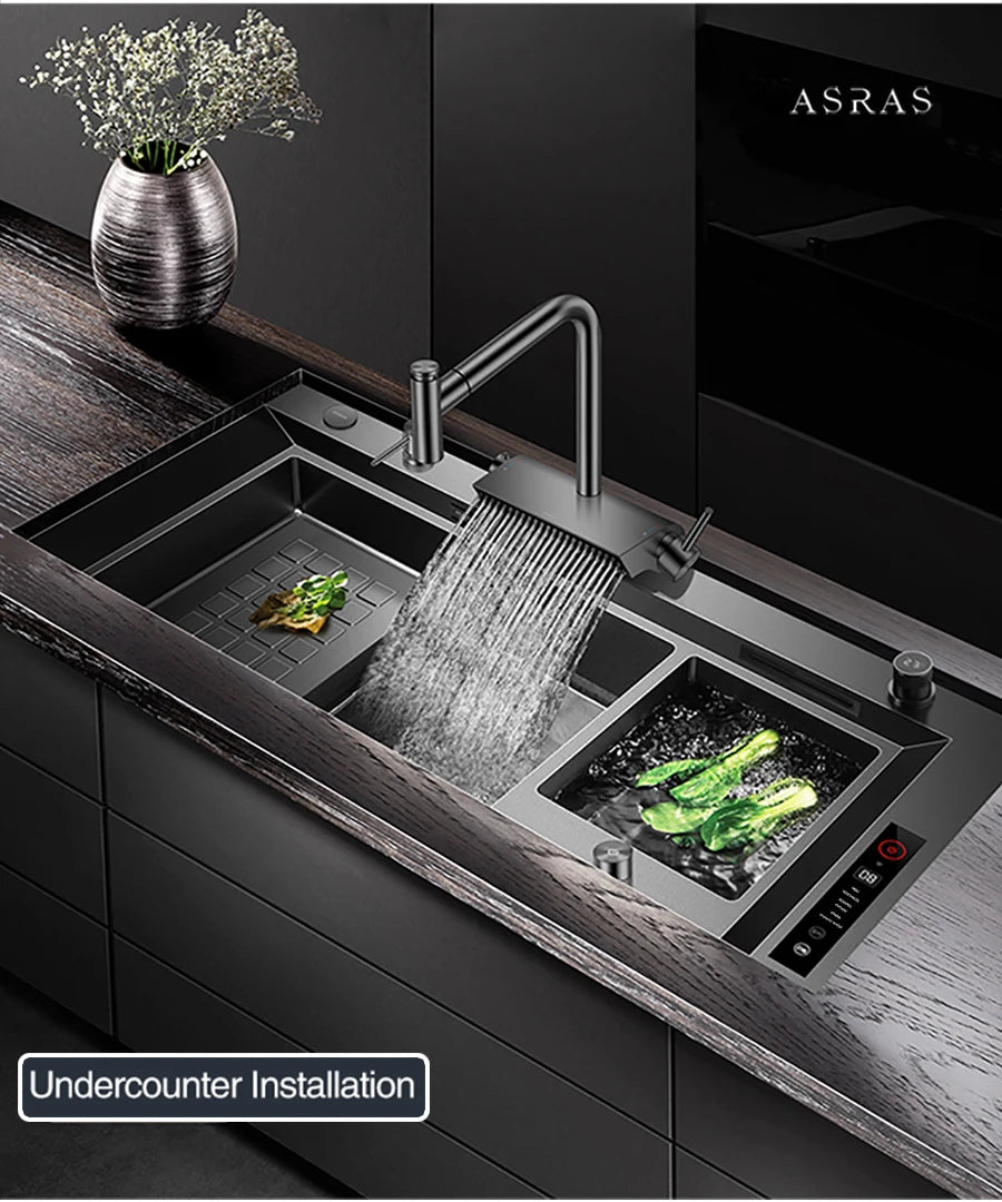 ASRAS 11550 NJH Large Size Smart Purifying Kitchen Sink Handmade Step Sink Smart Purifying Kitchen Island Sinks