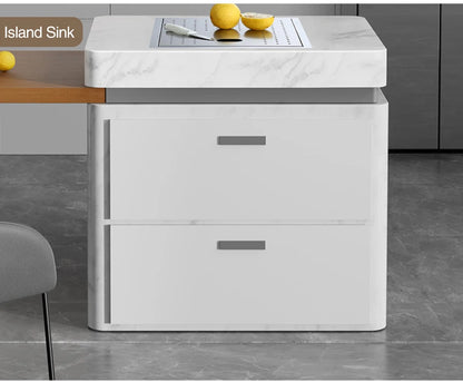 SUS 304 Island Hidden Kitchen Sink Rice Grain Embossing Prevent Scratches Handmade Bar Counter kitchen Sink With Cup Rinser