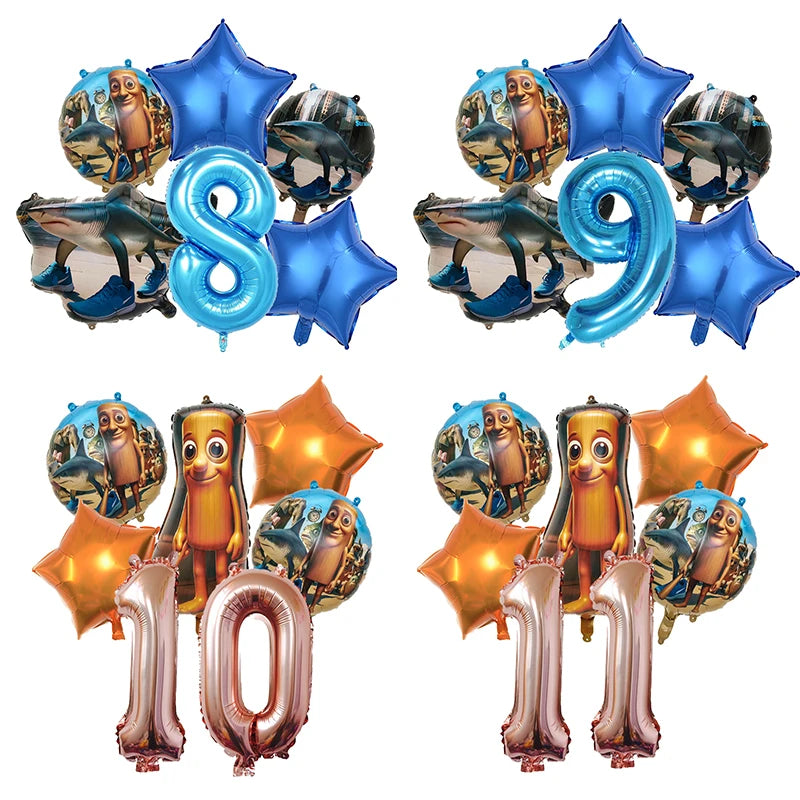 Italienisches Brainrot-Ballon-Set, Babyparty-Party-Ballon, Tralalero Tralala TungTungTungSahur-Luftballons, Dekoration, fotografische Requisite.