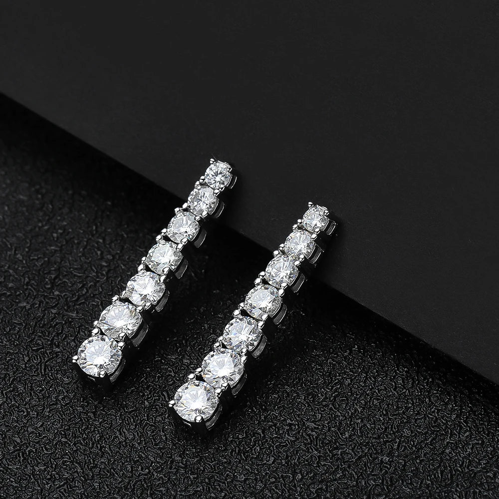 KNOBSPIN D VVS1 Moissanite Pandent Earrings for Woman Wedding Jewely with GRA s925 Sterling Sliver Plated 18k White Gold Earring.