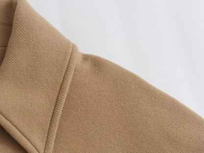 ZBZA Damen Schräge Knopf Lose Fledermausärmel Jacke Mantel Revers Langarm Doppeltasche Warm Solide Farbe Vintage Oberbekleidung Herbst Winter Neue Weibliche Chic Mantel