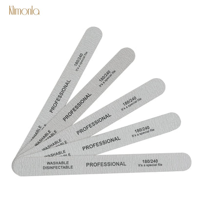 10pcs/lot Sandpaper Nail File for gel nails 180/240 Professional Manicure Buffer Pedicure Double-sided set de limas Nail Tools.