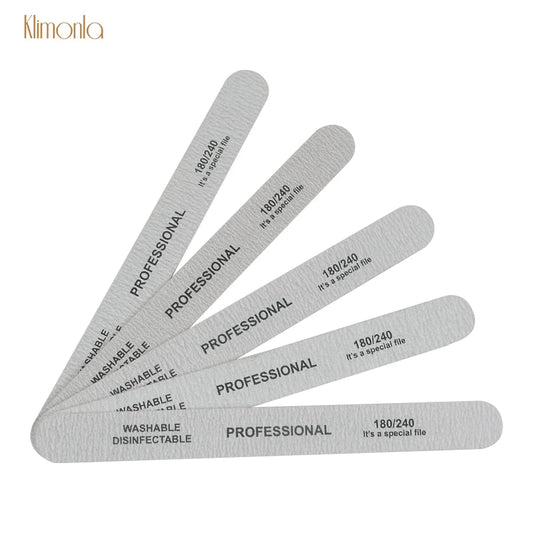 10pcs/lot Sandpaper Nail File for gel nails 180/240 Professional Manicure Buffer Pedicure Double-sided set de limas Nail Tools.