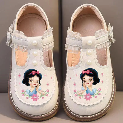 Disney Children's Girls' Leather Casual Shoes Spring Frozen Princess Girls' Soft Sole Non-slip Shoes Baby Shoes Lolita Girls.