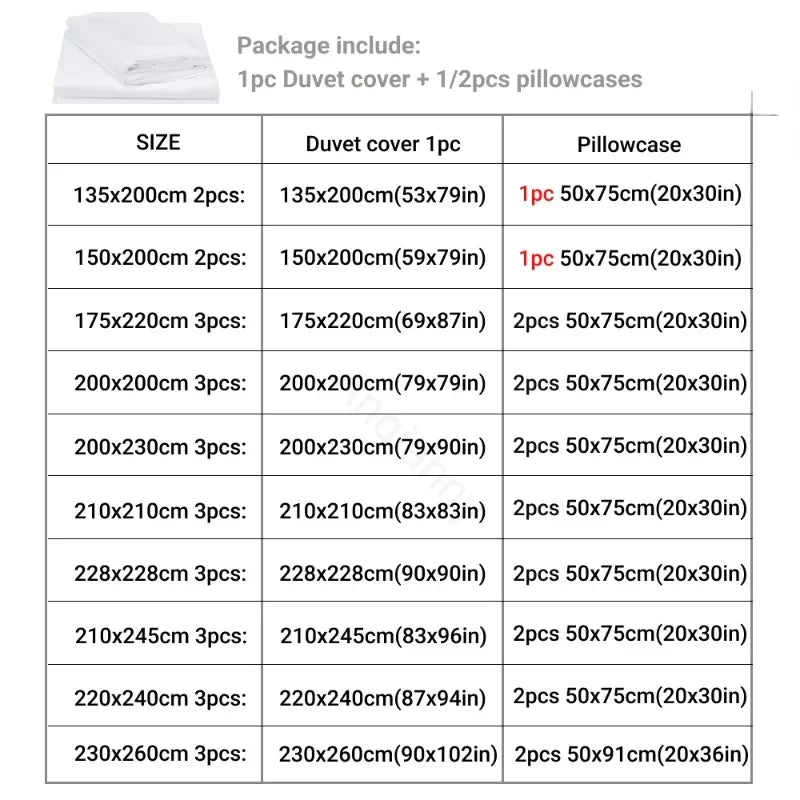 3pcs Couple Duvet Cover with Pillow Case Nordic Comforter Bedding Set Quilt Cover Queen/King Double or Single Bed.