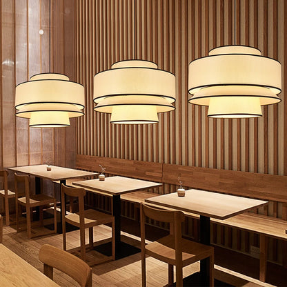 Wabi Sabi Hängende Chadnelier-Leuchte, japanische Stoff-Pendelleuchte für Schlafzimmer, Esszimmer, Küche.